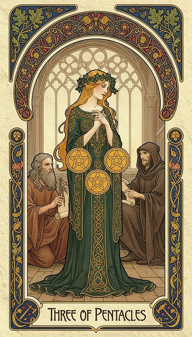 Three of Pentacles Upright